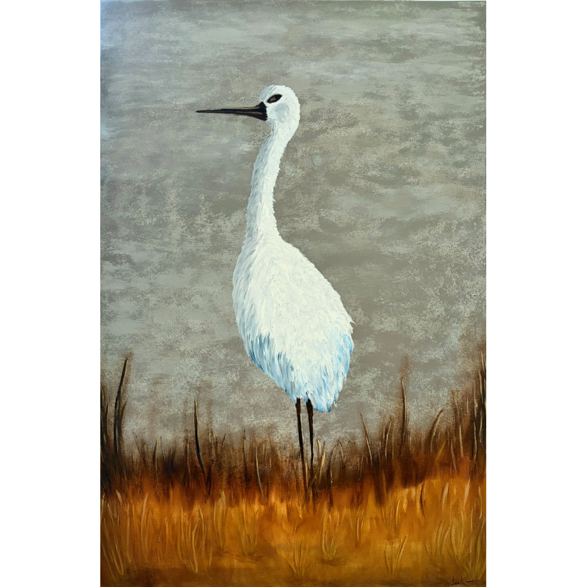 Oil painting in a coastal living room