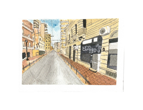 Calle Mendoza, watercolor